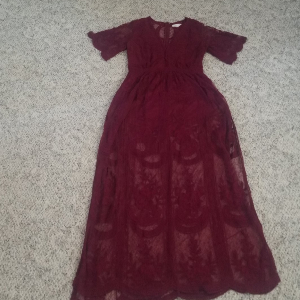 Wine Lace Romper M